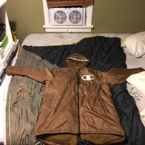 Champion Sherpa Lined Stadium Jacket Gold Size XL Retail $200 AF Tax New WO Tags